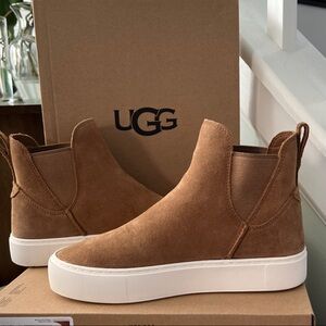 UGG Mauna Tan Suede Slip-On Shoes